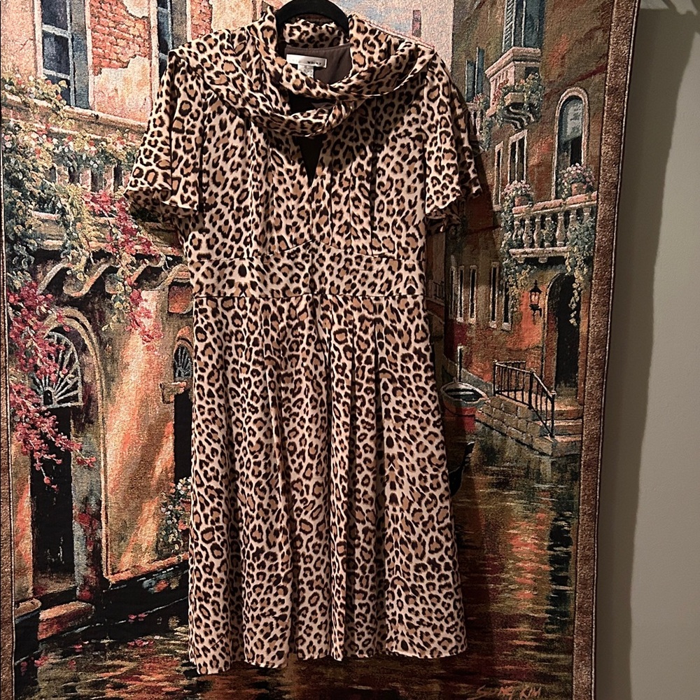 WD NY Lined Leopard Print Dress